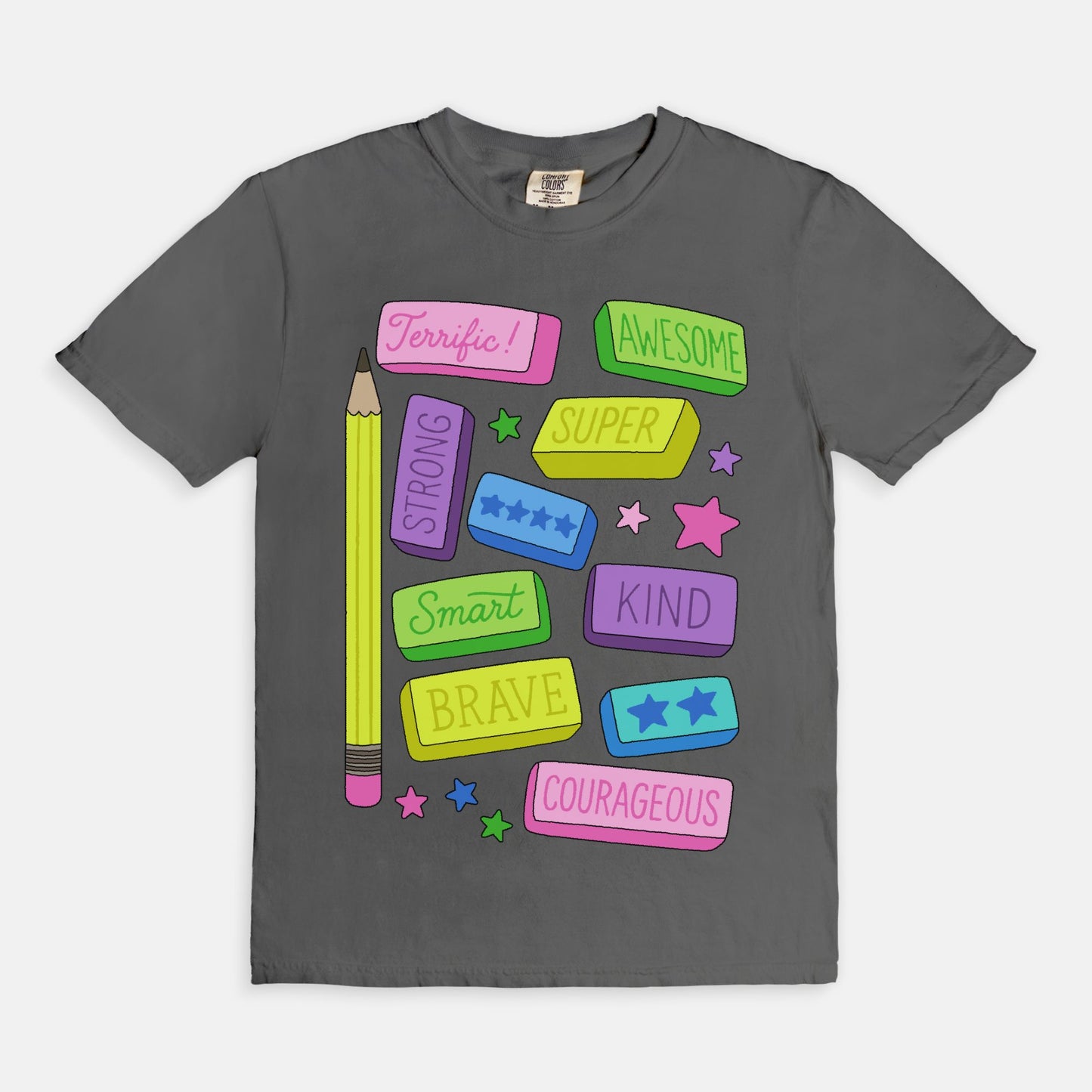 Positive Pencil Eraser Affirmations Graphic Tee