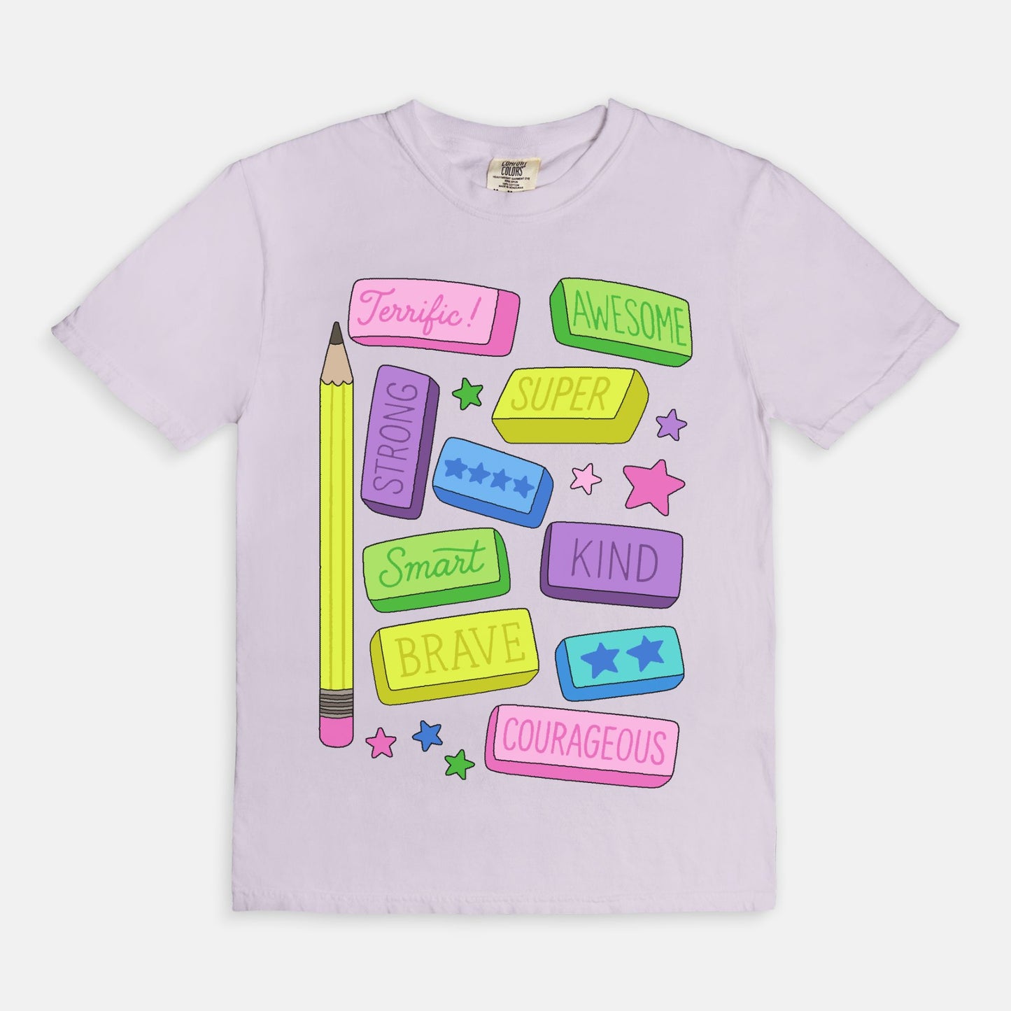 Positive Pencil Eraser Affirmations Graphic Tee