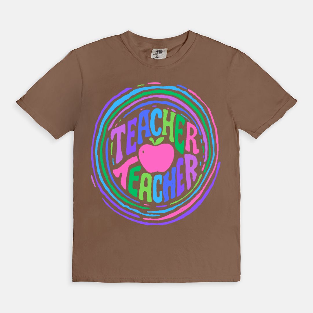 Teacher Teacher Ripple Graphic Tee (Brights)