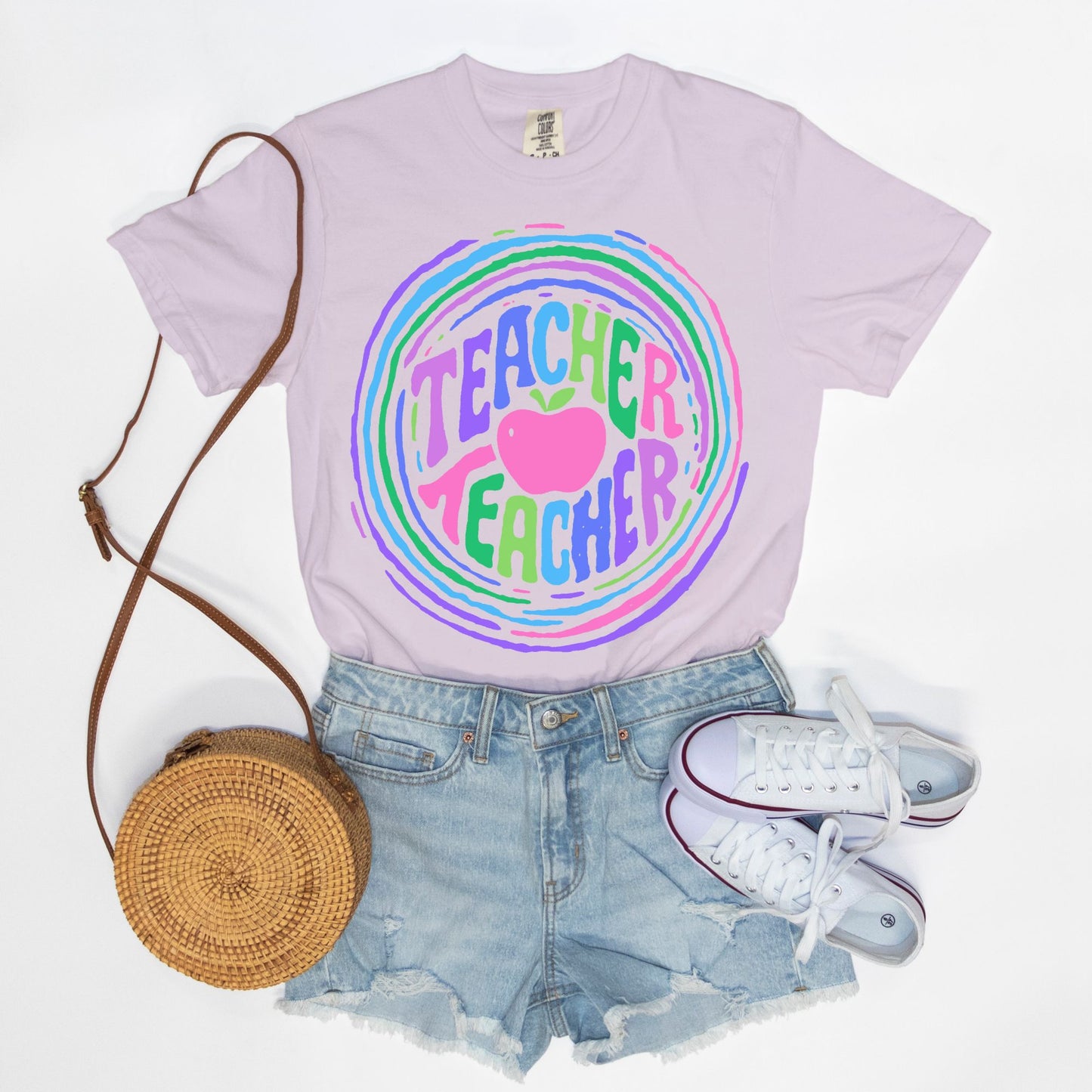Teacher Teacher Ripple Graphic Tee (Brights)