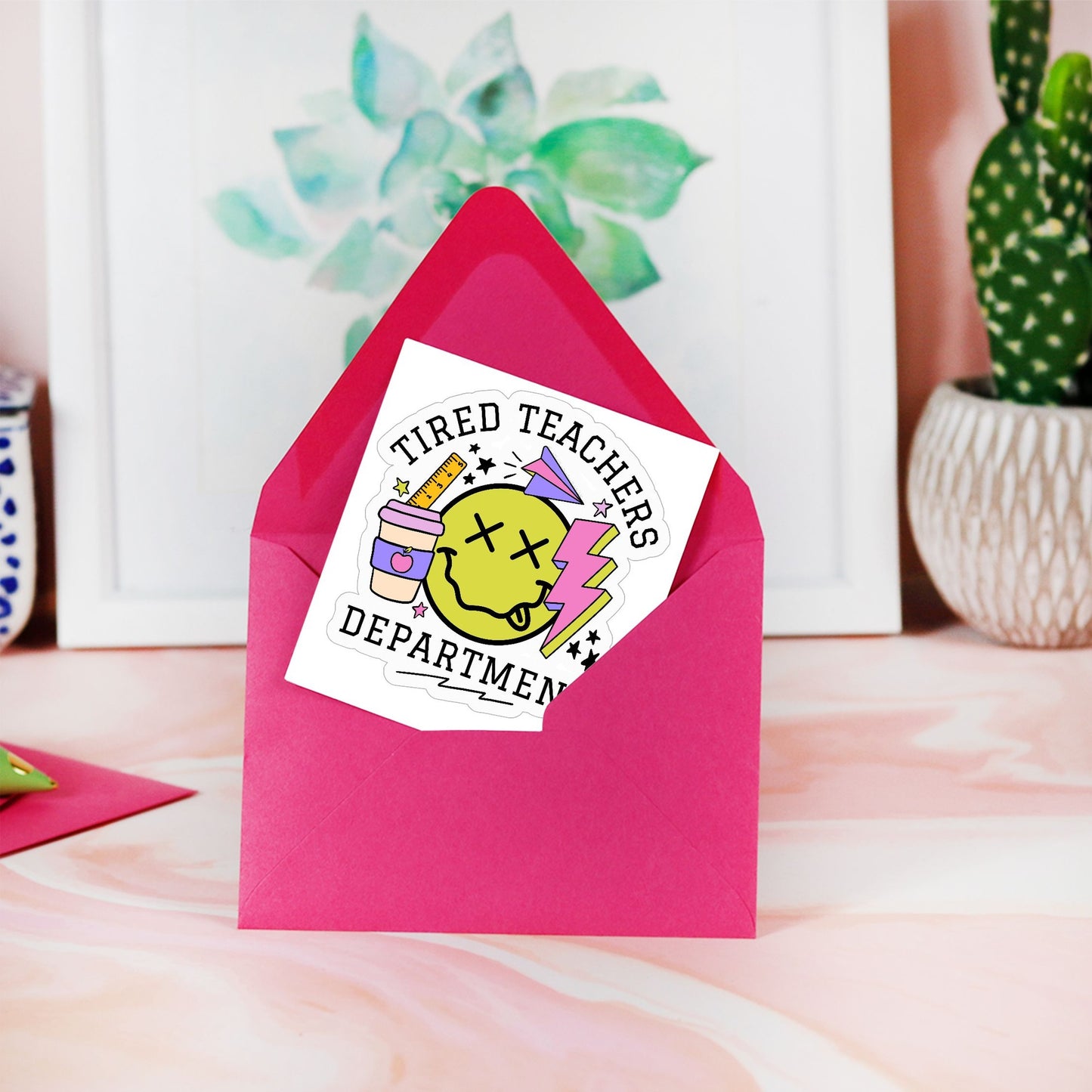 Tired Teachers Department Sticker