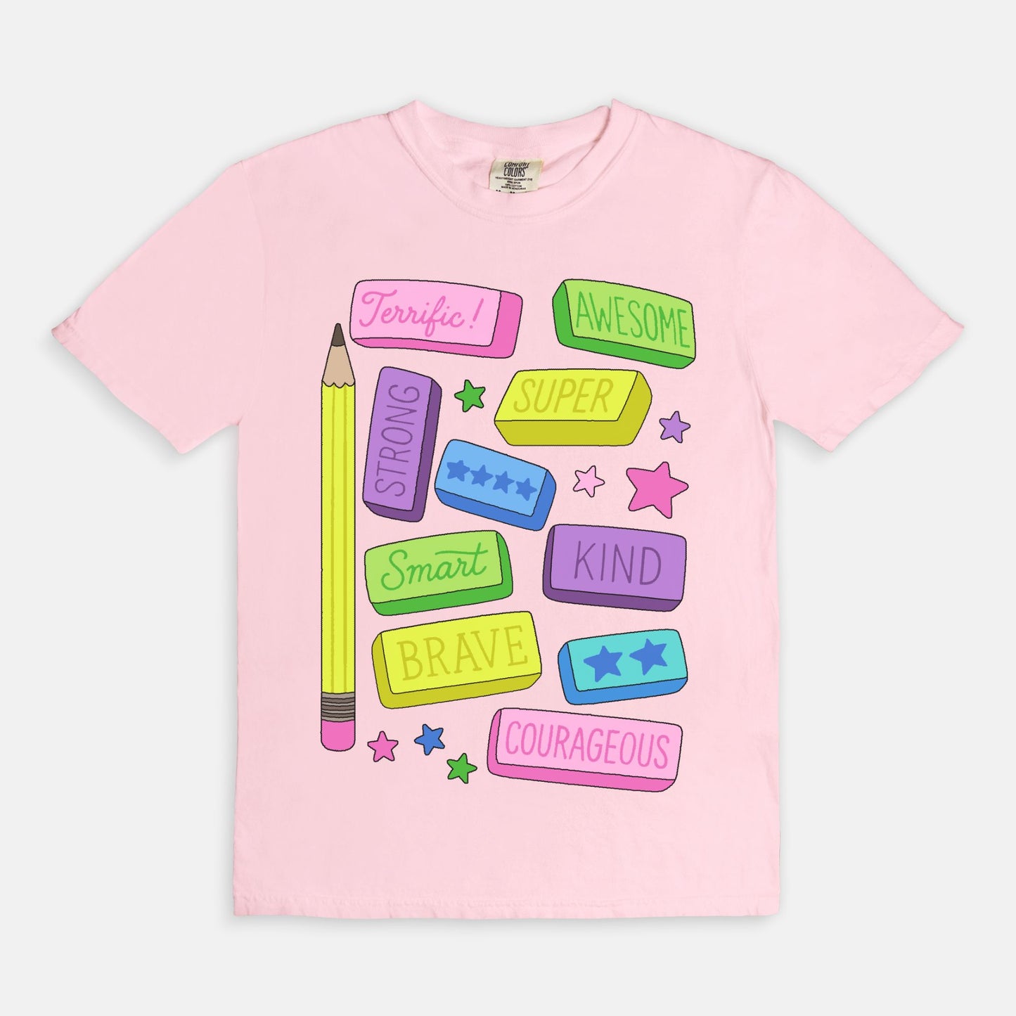 Positive Pencil Eraser Affirmations Graphic Tee