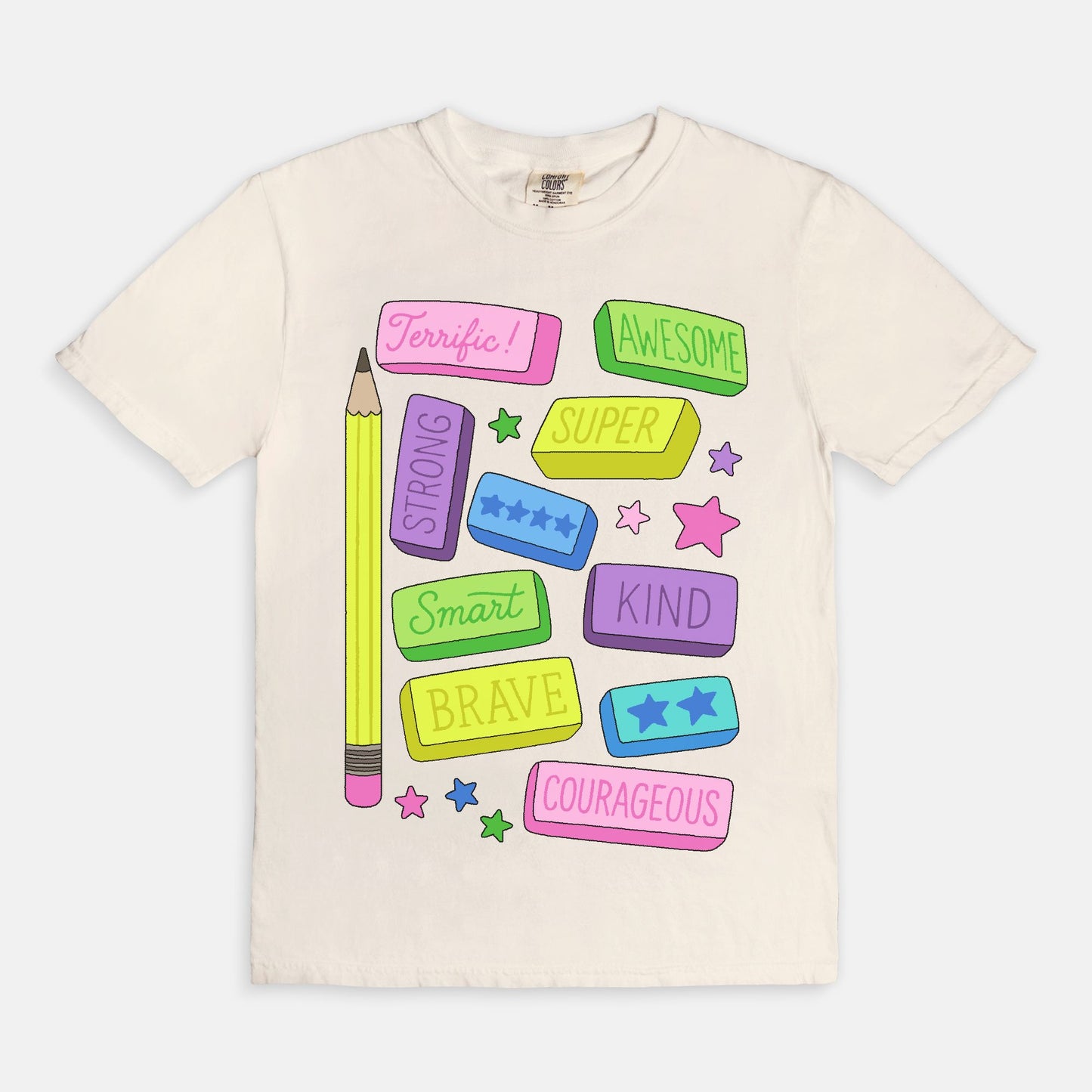 Positive Pencil Eraser Affirmations Graphic Tee
