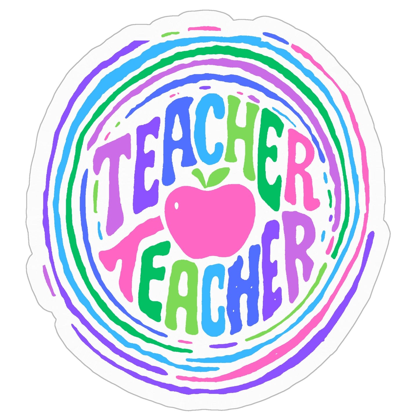 Teacher Teacher Ripple (brights) Sticker