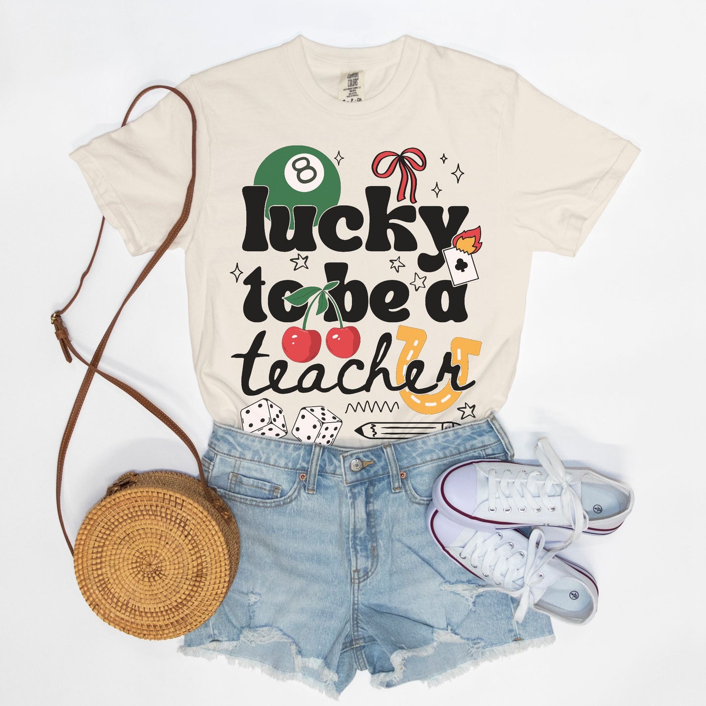 Lucky To Be A Teacher Graphic Tee