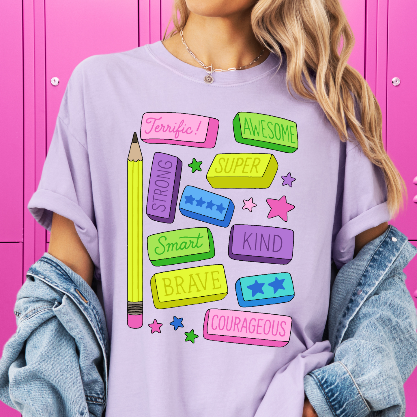 Positive Pencil Eraser Affirmations Graphic Tee