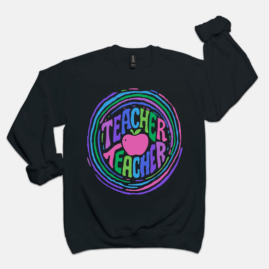 Teacher Teacher Ripple Crewneck (Brights)