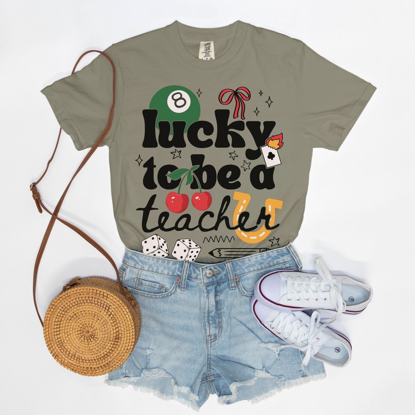 Lucky To Be A Teacher Graphic Tee