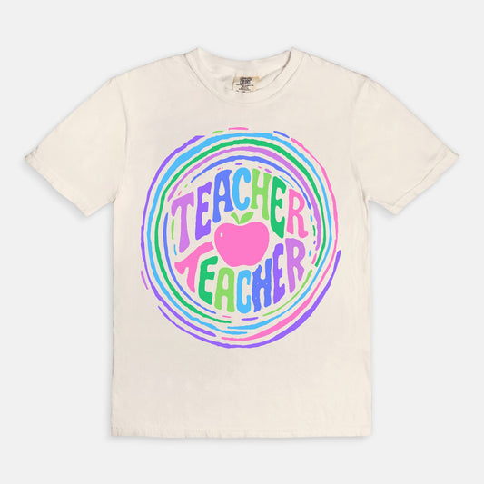 Teacher Teacher Ripple Graphic Tee (Brights)