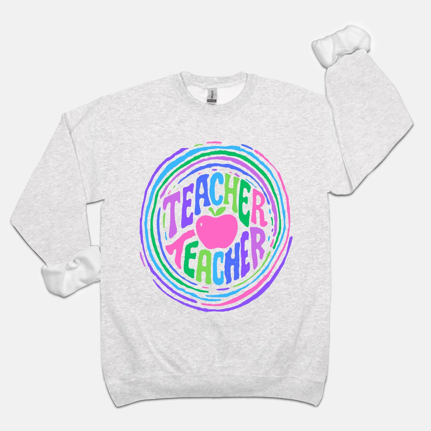 Teacher Teacher Ripple Crewneck (Brights)