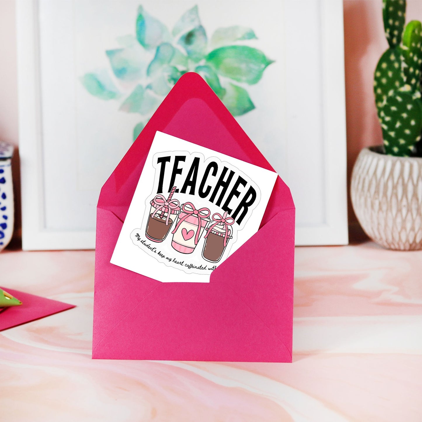 Teacher Caffeinated with Love Sticker