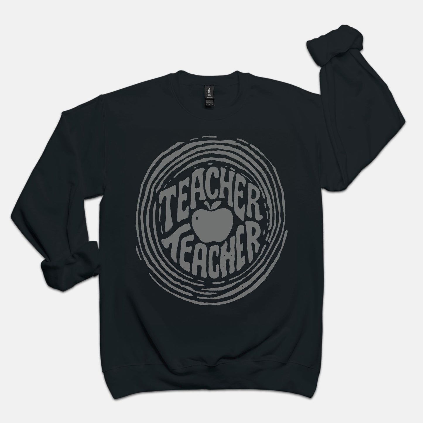 Teacher Teacher Ripple Sweatshirt – Gildan (Dark Tones)