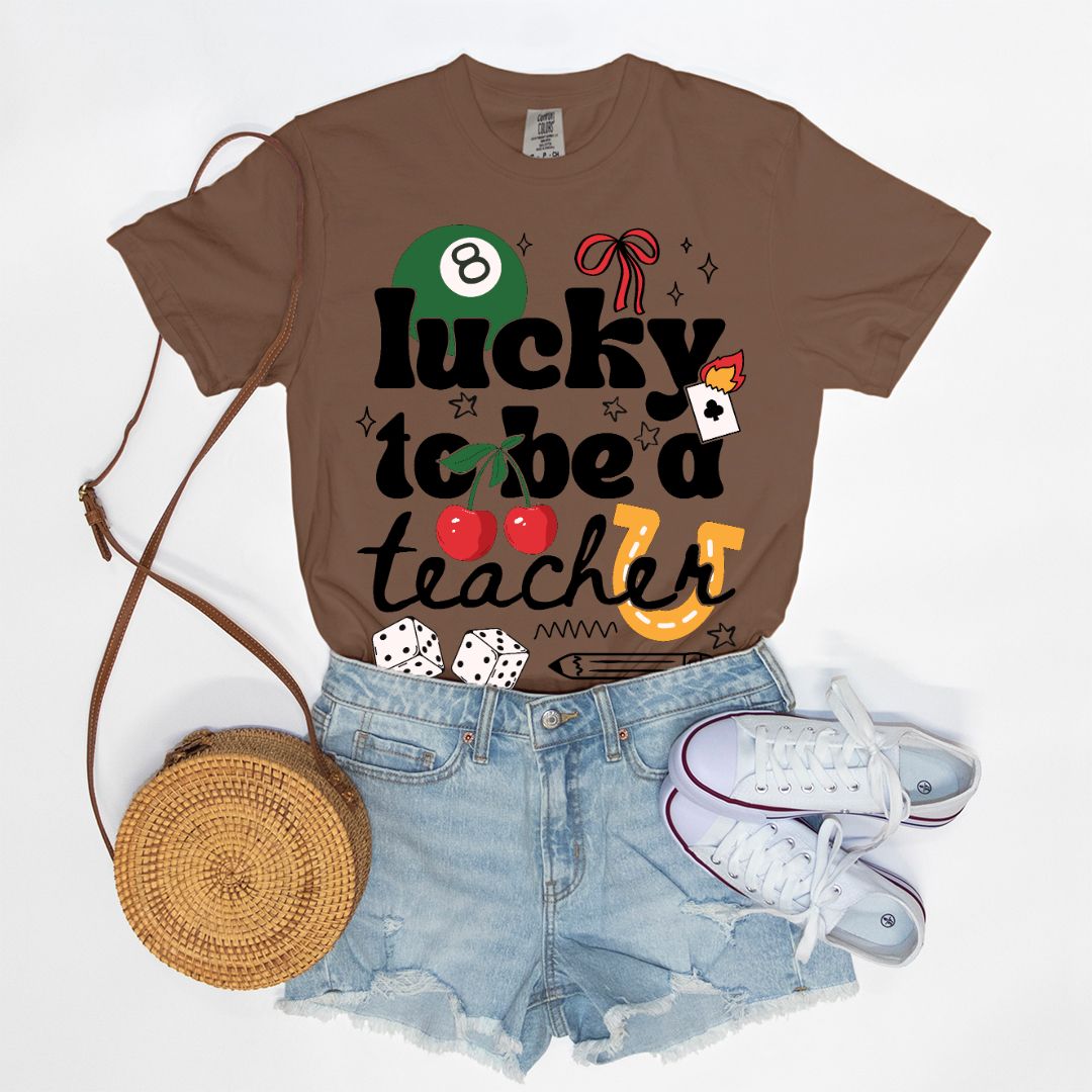 Lucky To Be A Teacher Graphic Tee